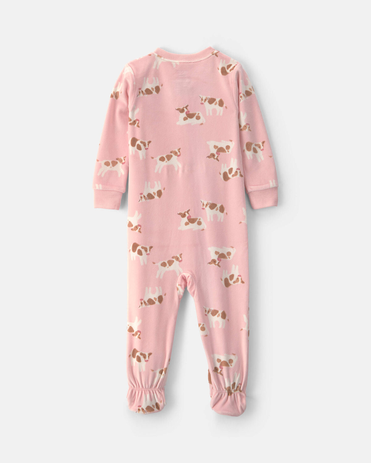 Toddler Girl 1-Piece Cow DreamPlush Snug Fit Footed Pajama - Pink 2 Toddler Girl 1-Piece Cow DreamPlush Snug Fit Footed Pajama - Pink