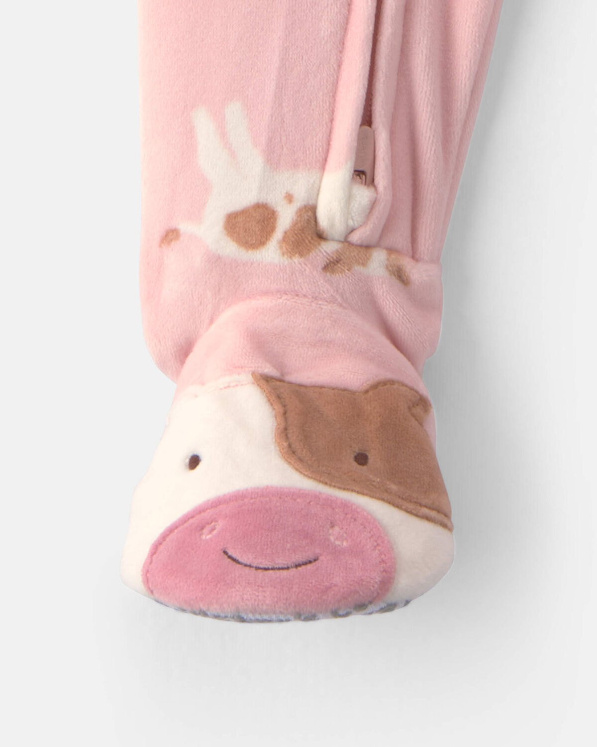 Toddler Girl 1-Piece Cow DreamPlush Snug Fit Footed Pajama - Pink 3 Toddler Girl 1-Piece Cow DreamPlush Snug Fit Footed Pajama - Pink
