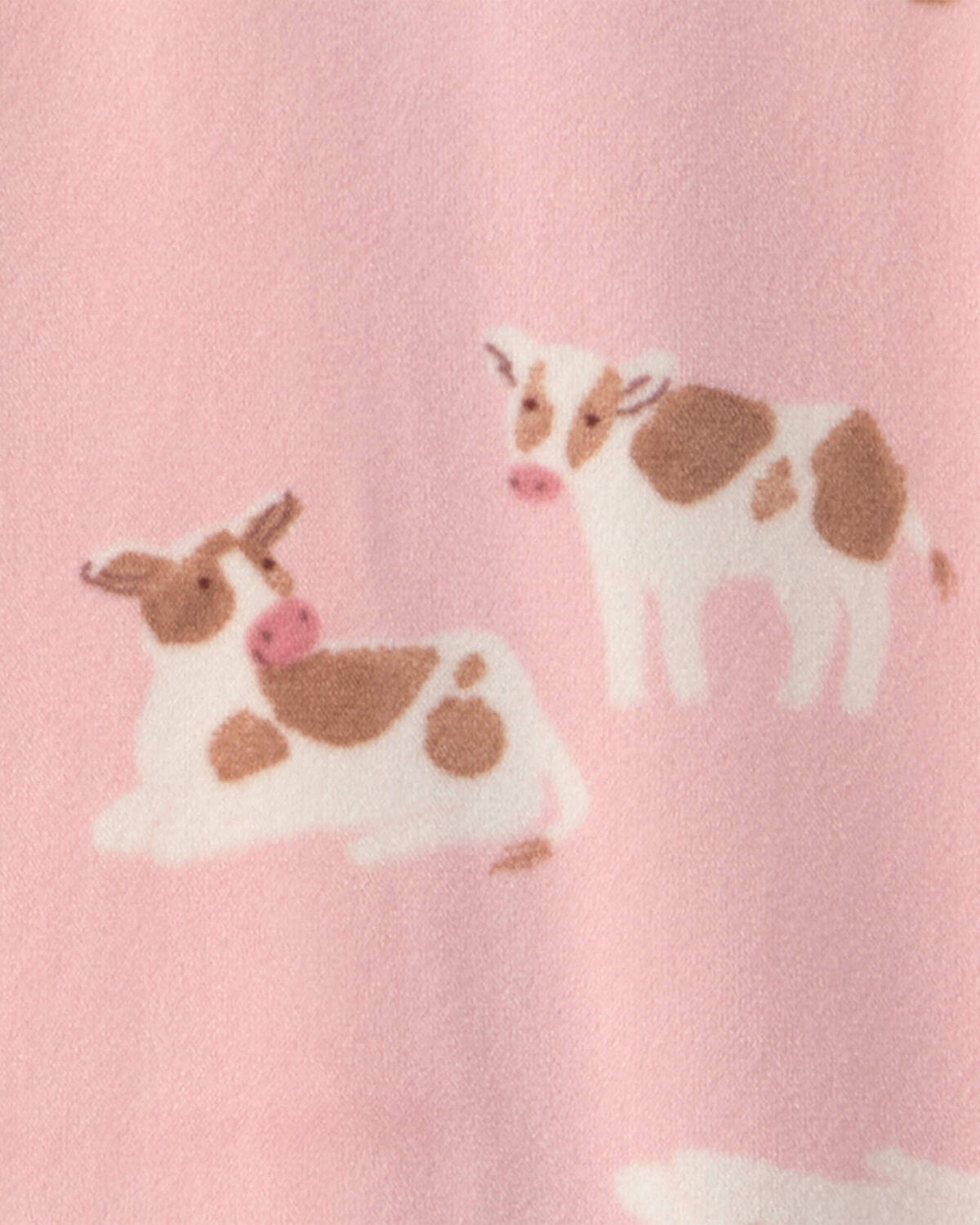 Toddler Girl 1-Piece Cow DreamPlush Snug Fit Footed Pajama - Pink 4 Toddler Girl 1-Piece Cow DreamPlush Snug Fit Footed Pajama - Pink
