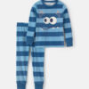 Toddler Boy 2-Piece Monster Striped DreamPlush Snug Fit Pajama Set - Blue 4 Toddler Boy 2-Piece Monster Striped DreamPlush Snug Fit Pajama Set - Blue