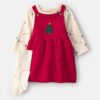 Baby Girl 3-Piece Christmas Tree Long-Sleeve Sweater Dress Set - Red/Cream 4 Baby Girl 3-Piece Christmas Tree Long-Sleeve Sweater Dress Set - Red/Cream