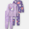 Toddler Girl 4-Piece Space Dog 100% Cotton Snug Fit Pajama Set - Purple