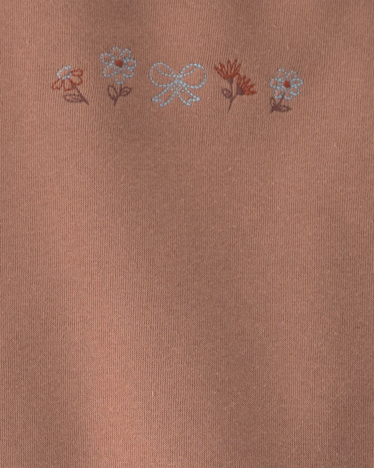 Toddler Girl 2-Piece Floral Fleece Sweatshirt & Pant Set - Brown 4 Toddler Girl 2-Piece Floral Fleece Sweatshirt & Pant Set - Brown
