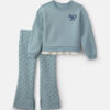 Girls 2-Piece Bow Fleece Pullover & Pant Set - Blue