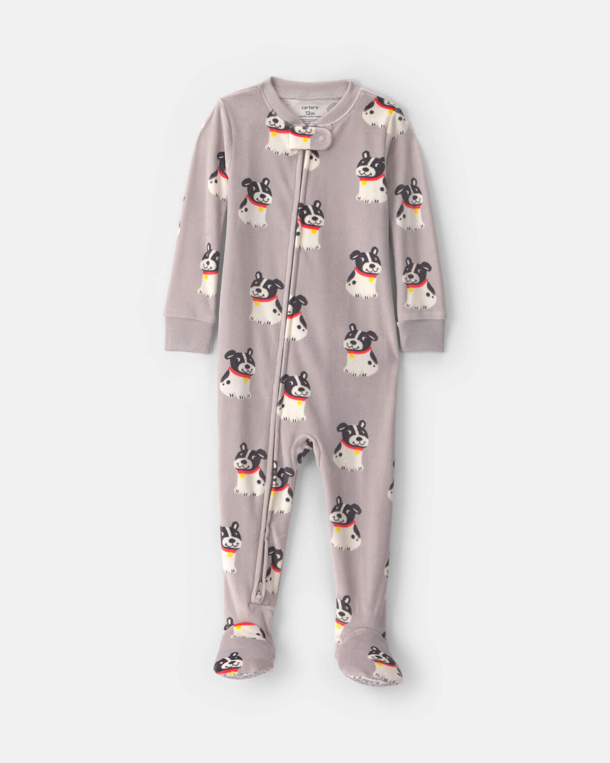 Toddler Boy 1-Piece Dog DreamPlush Snug Fit Footed Pajama - Grey