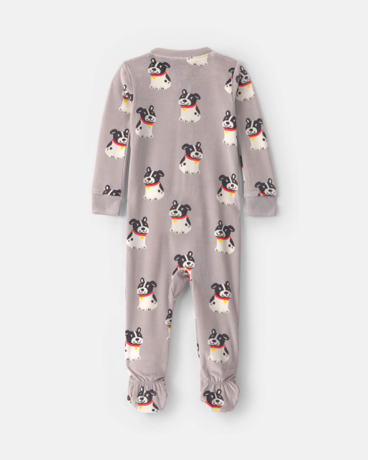Toddler Boy 1-Piece Dog DreamPlush Snug Fit Footed Pajama - Grey