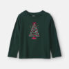 Girls Christmas Tree Long-Sleeve Graphic Tee - Green