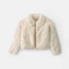 Girls Faux Fur Jacket - Cream