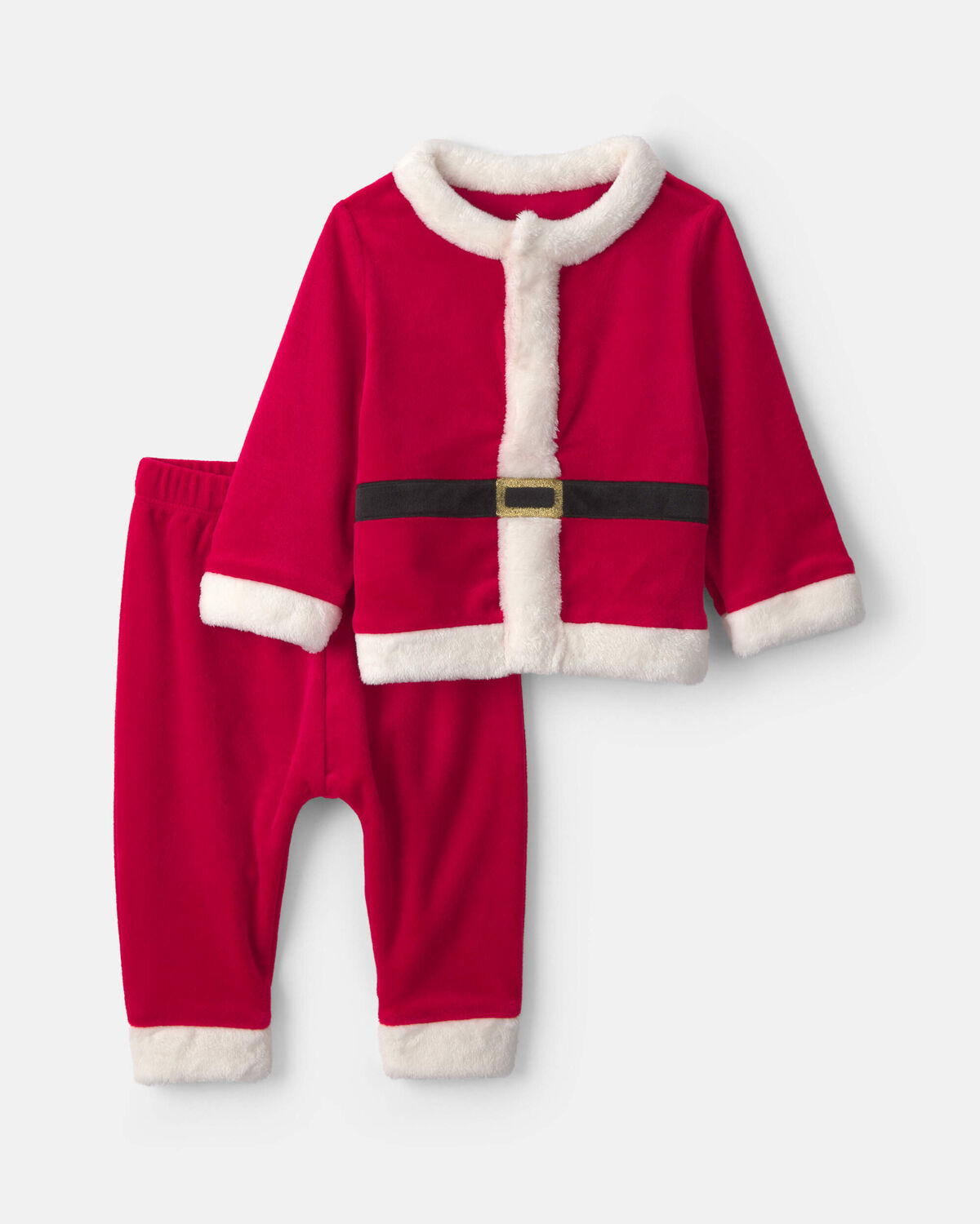 Baby 2-Piece Santa Long-Sleeve Top & Pant Set - Red 1 Baby 2-Piece Santa Long-Sleeve Top & Pant Set - Red