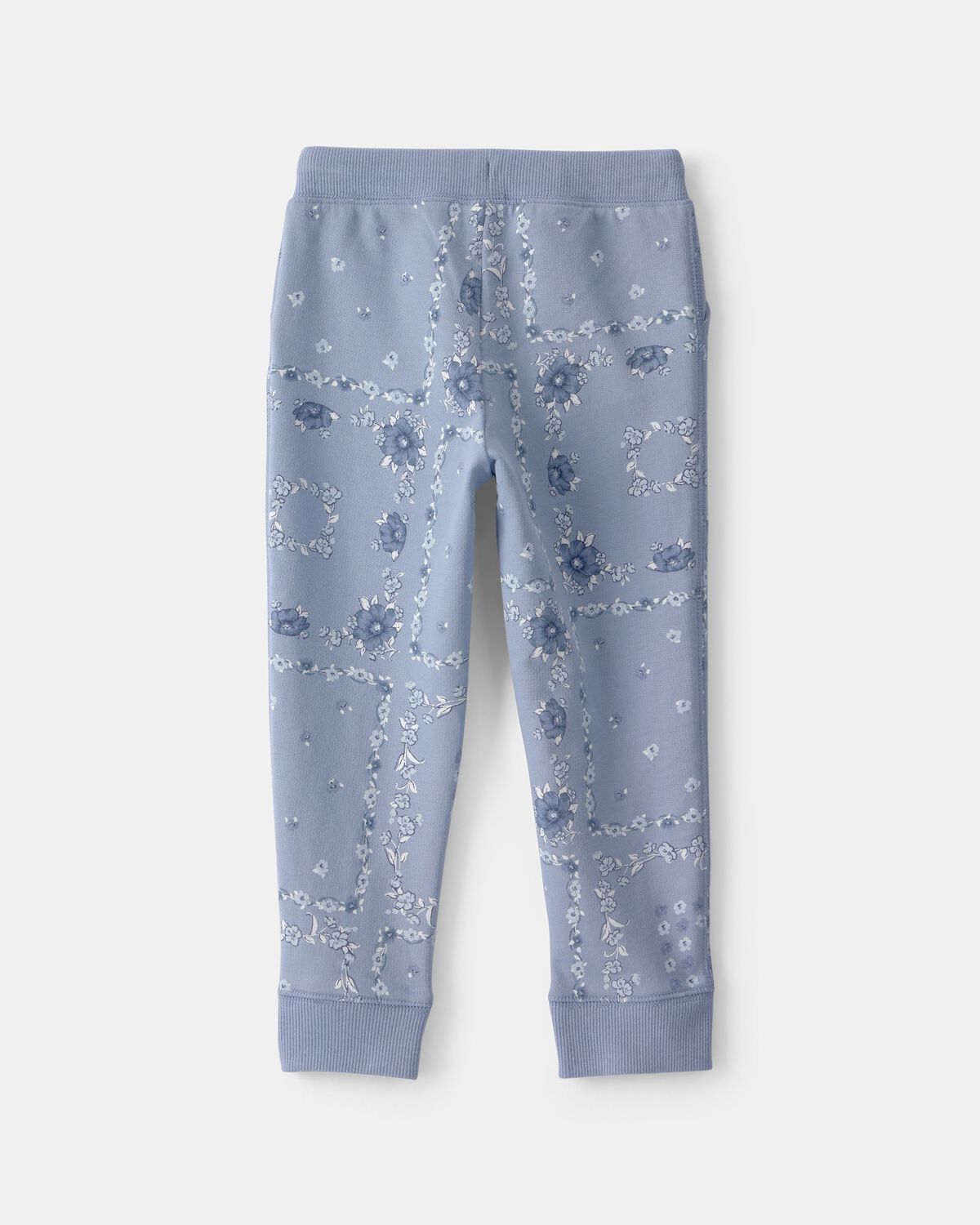 Toddler Girl Floral Drawstring Knit Joggers - Blue 2 Toddler Girl Floral Drawstring Knit Joggers - Blue