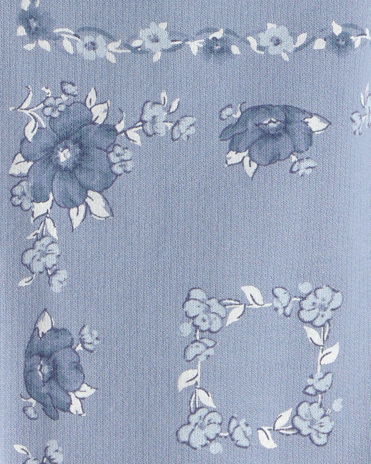 Toddler Girl Floral Drawstring Knit Joggers - Blue 3 Toddler Girl Floral Drawstring Knit Joggers - Blue