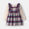 Baby Girl 2-Piece Plaid Flannel Long-Sleeve Dress Set