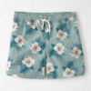 Boys Recycled Swim Trunks in Blue Hibiscus 9 Boys Recycled Swim Trunks in Blue Hibiscus