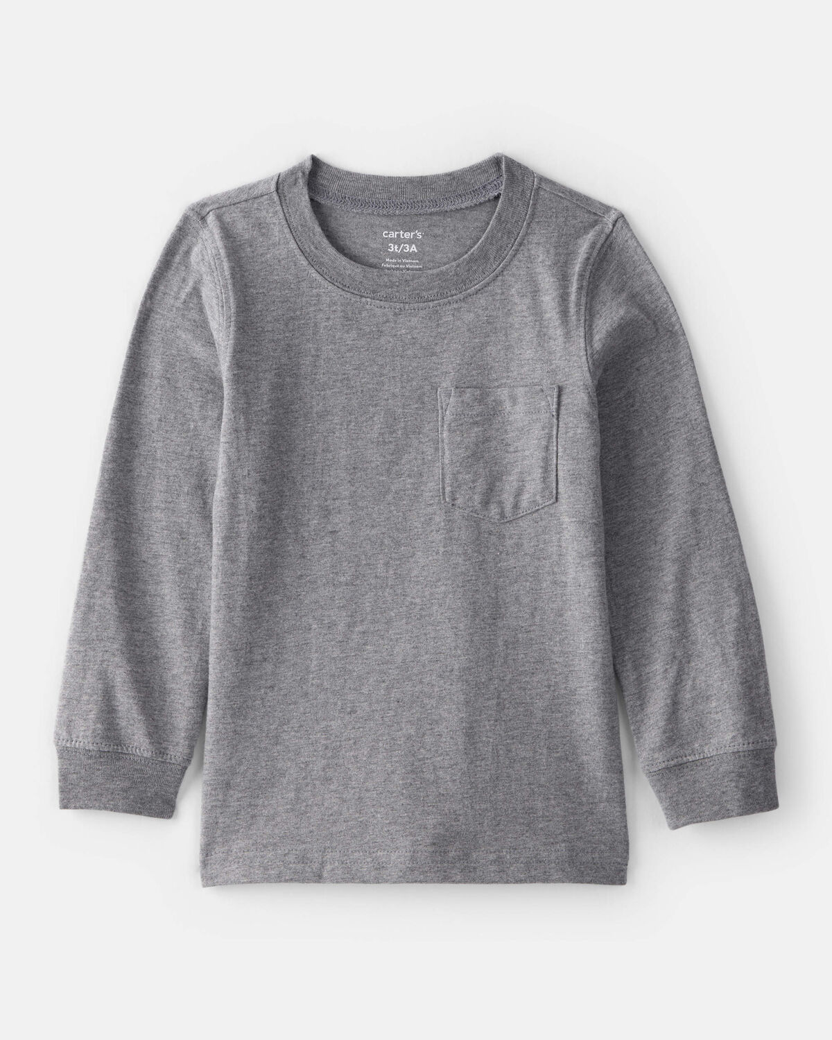 Toddler Boy Long-Sleeve Pocket Tee - Grey 1 Toddler Boy Long-Sleeve Pocket Tee - Grey