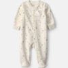 Baby Girl Snowflake Fleece 2-Way Zip Sleep & Play Pajamas - Cream