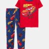 Toddler Boy Cars Snug Fit Cotton 2-Piece Pajamas - Red