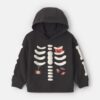 Toddler Boy Skeleton Halloween Hoodie - Black/White
