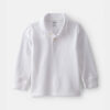 Toddler Boy Uniform Piqué Long-Sleeve Polo Shirt - White