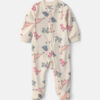 Baby Girl Dinosaur Fleece 2-Way Zip DreamPlush Sleep & Play Pajamas - Cream