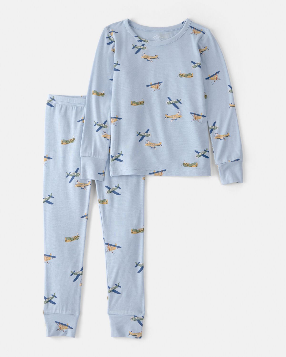 Toddler Boy Plane PurelySoft 2-Piece Pajama Set - Blue 1 Toddler Boy Plane PurelySoft 2-Piece Pajama Set - Blue