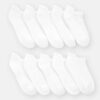 Boys 10-Pack No Show Socks - White