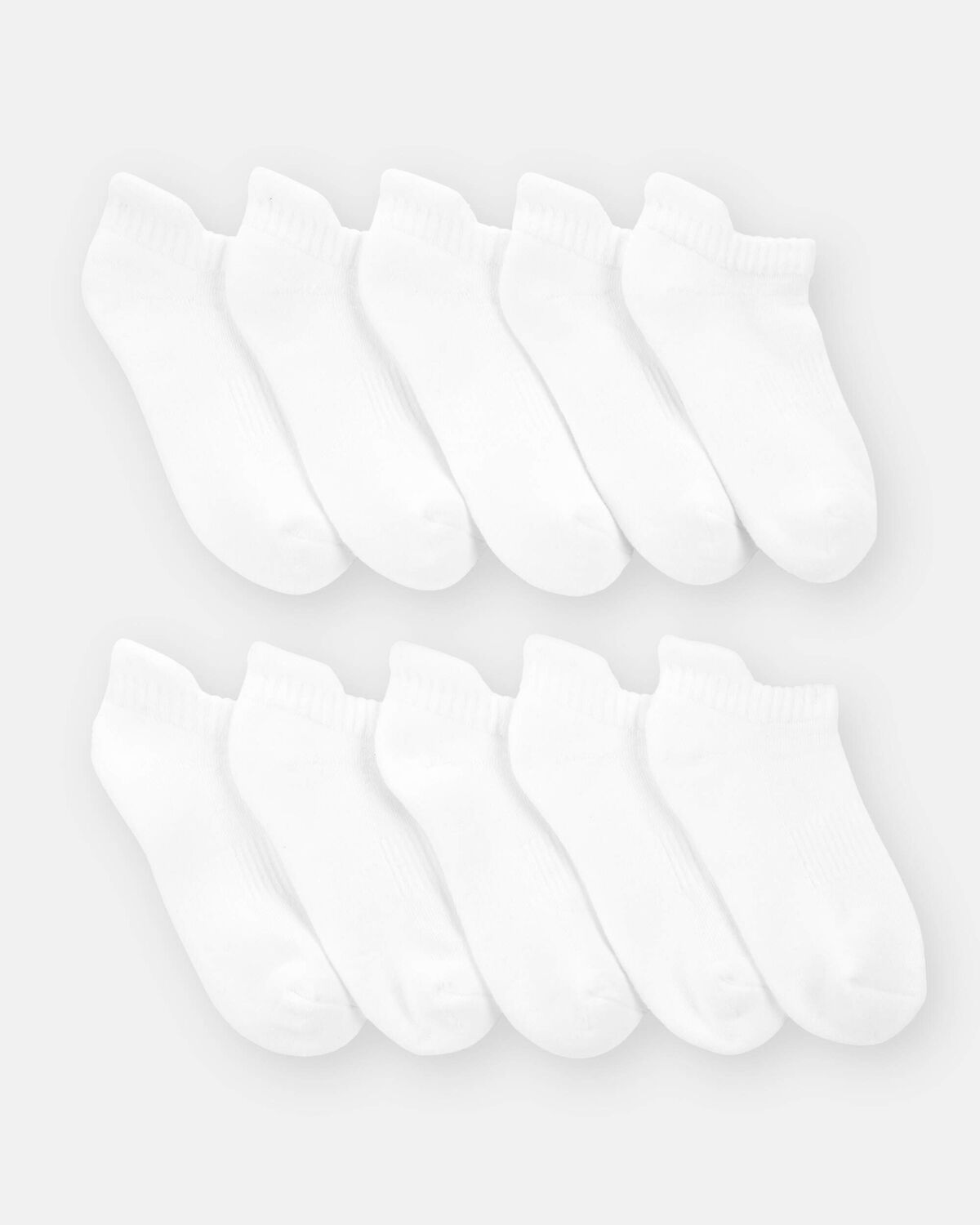 Boys 10-Pack No Show Socks - White