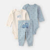 Baby Boy 3-Piece Train Long-Sleeve Bodysuit & Pant Set - Blue/Cream