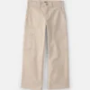 Girls Straight-Leg Cargo Pants - Cream