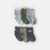 Baby Boy 6-Pack Dinosaur Striped Ankle Socks 3 Baby Boy 6-Pack Dinosaur Striped Ankle Socks