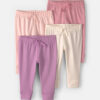 Baby Girl 4-Pack Pull-On Cotton Pants - Pink/Purple