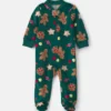 Baby Christmas Gingerbread 2-Way Zip DreamPlush Sleep & Play Pajamas - Green