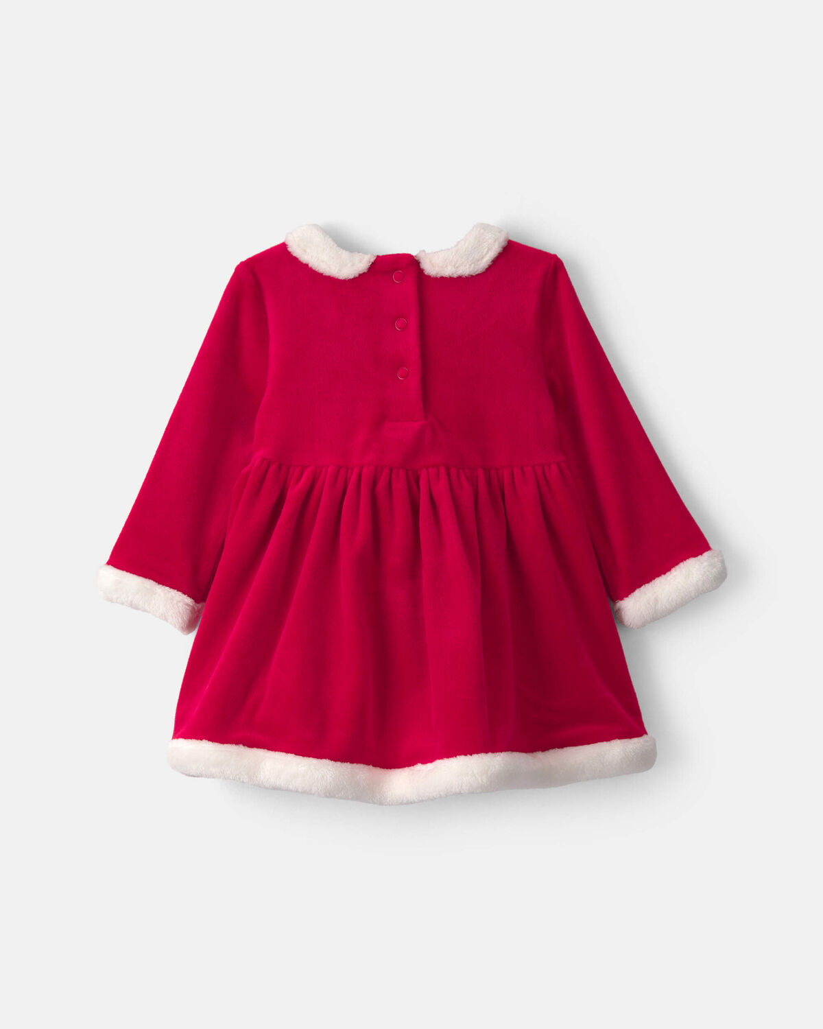 Baby Girl 2-Piece Christmas Long-Sleeve Dress Set - Red