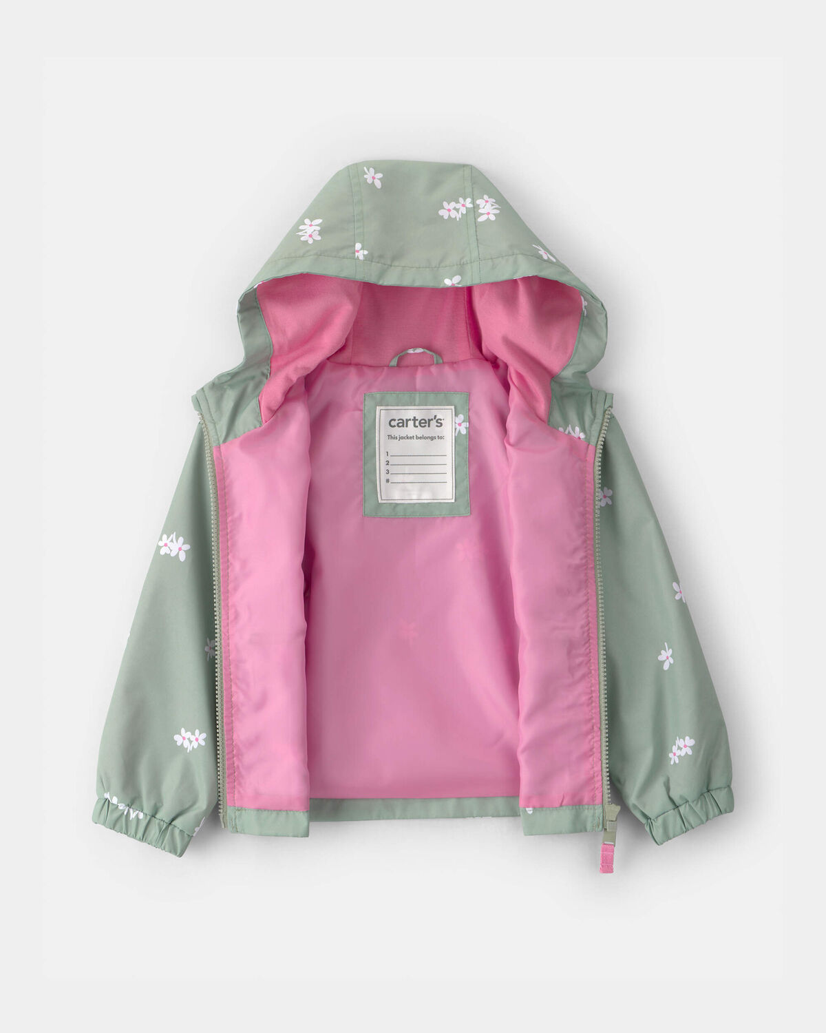 Toddler Girl Floral Windbreaker - Green