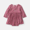 Baby Girl Floral PurelySoft™ Long-Sleeve Bodysuit Dress - Pink
