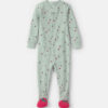 Baby Girl 1-Piece Apple Thermal Waffle Knit Footed Pajama - Green