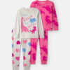Toddler Girl 4-Piece Dino Heart Cotton Snug Fit Pajama Set - Pink