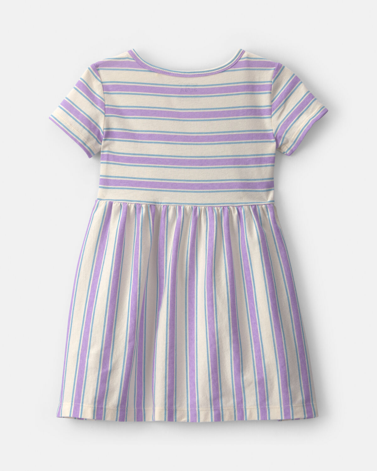 Toddler Girl Striped Short-Sleeve Dress - Purple/Ivory 2 Toddler Girl Striped Short-Sleeve Dress - Purple/Ivory