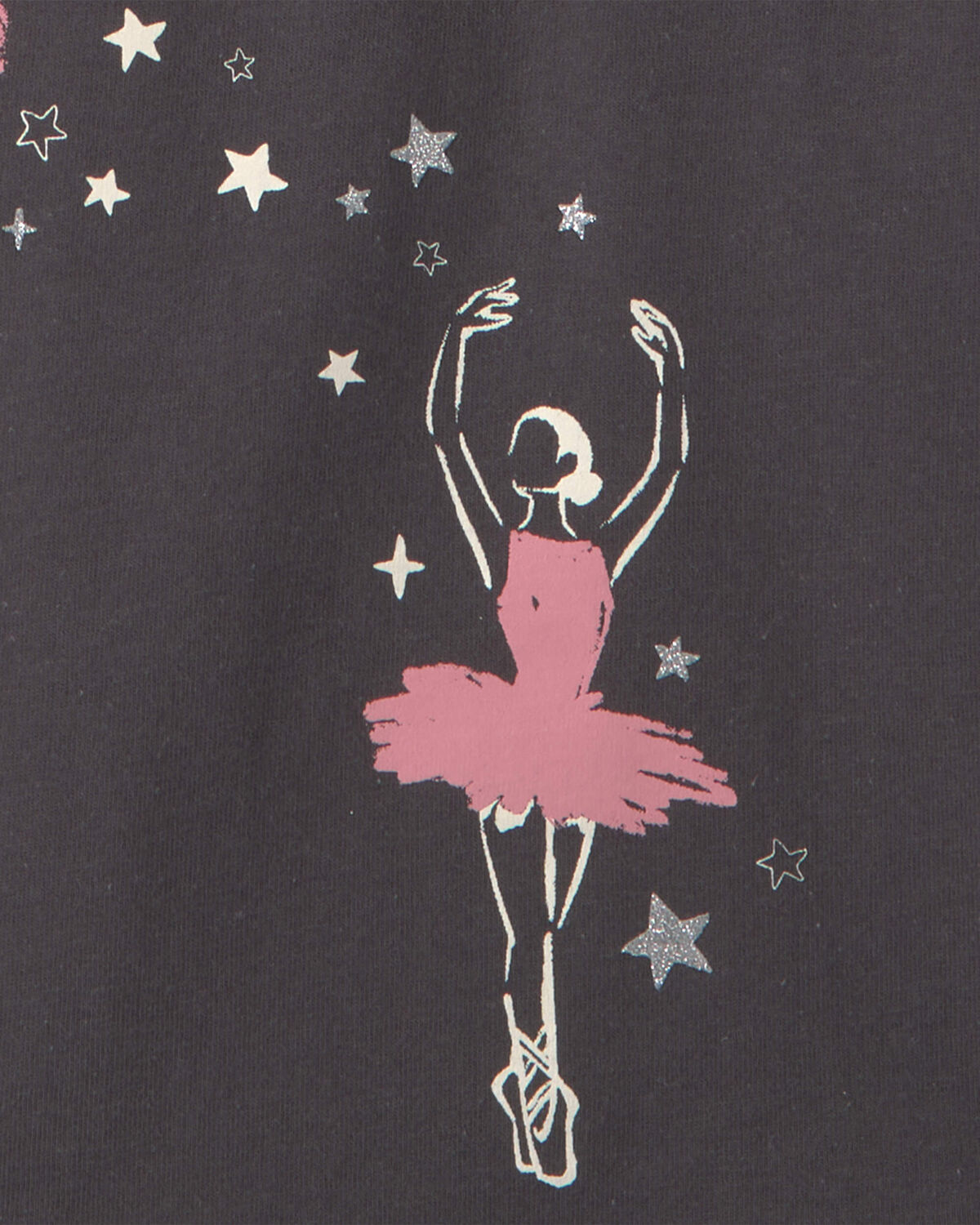 Girls Ballerina Long-Sleeve Graphic Tee - Black