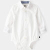 Baby Boy Long-Sleeve Button-Down Bodysuit - White