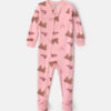 Toddler Girl 1-Piece Bears & Bows DreamPlush Snug Fit Footed Pajama - Pink