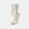 Baby Girl Ribbed Tights - Ivory