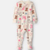 Toddler Girl 1-Piece Pets DreamPlush Snug Fit Footed Pajama - Cream