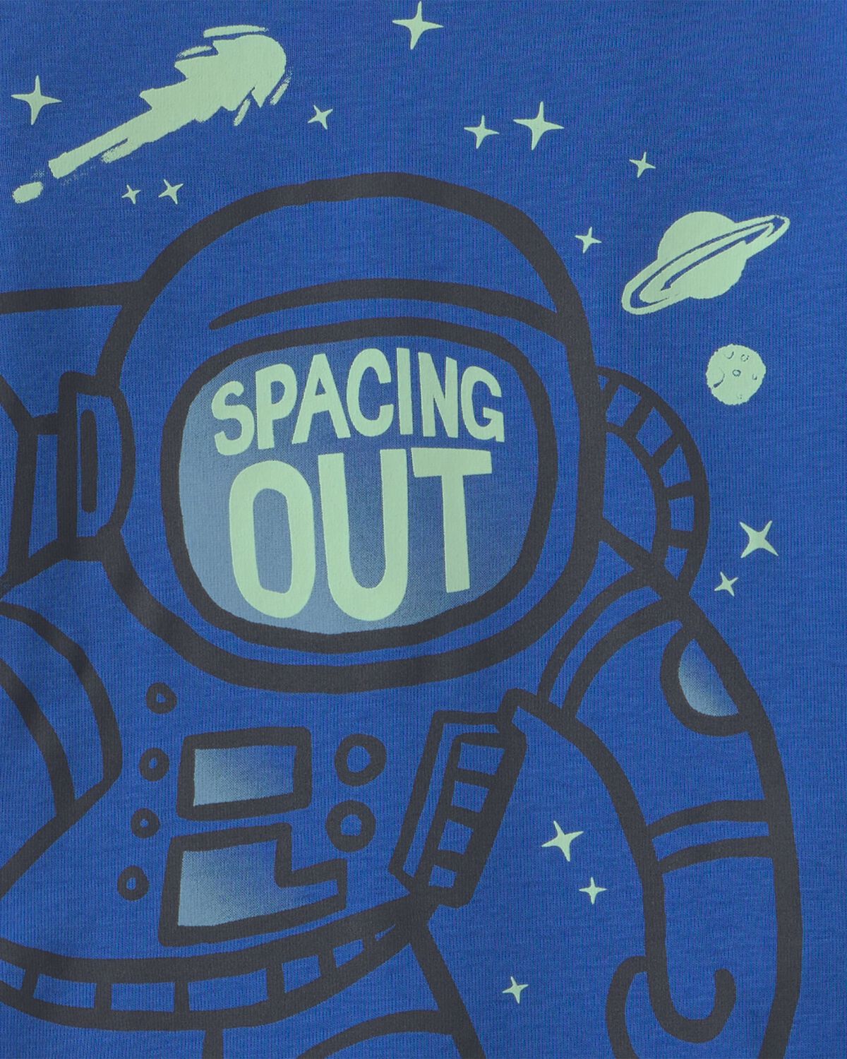 Toddler Boy 4-Piece Astronaut Glow in the Dark 100% Cotton Snug Fit Pajama Set - Blue 2 Toddler Boy 4-Piece Astronaut Glow in the Dark 100% Cotton Snug Fit Pajama Set - Blue