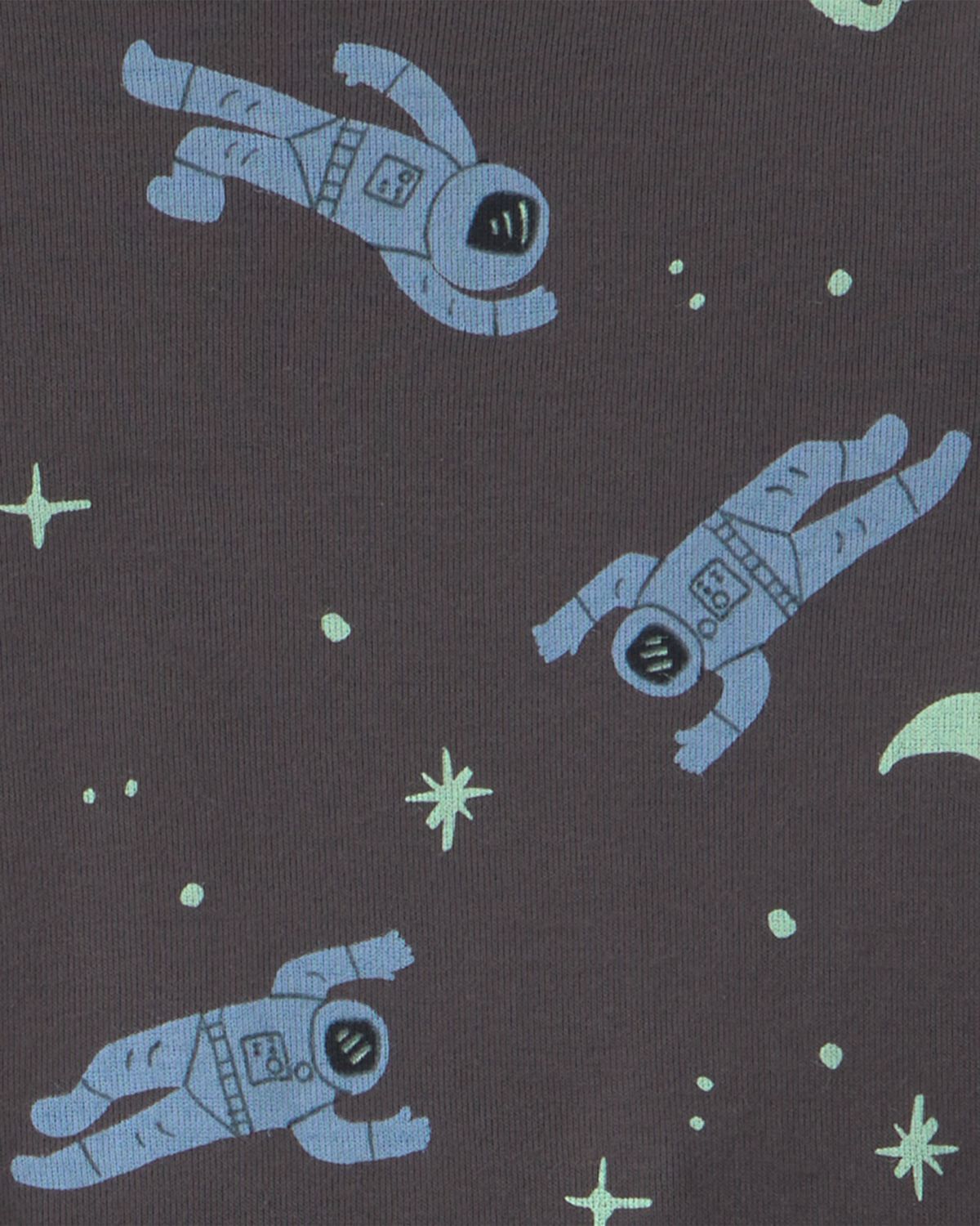 Toddler Boy 4-Piece Astronaut Glow in the Dark 100% Cotton Snug Fit Pajama Set - Blue 3 Toddler Boy 4-Piece Astronaut Glow in the Dark 100% Cotton Snug Fit Pajama Set - Blue