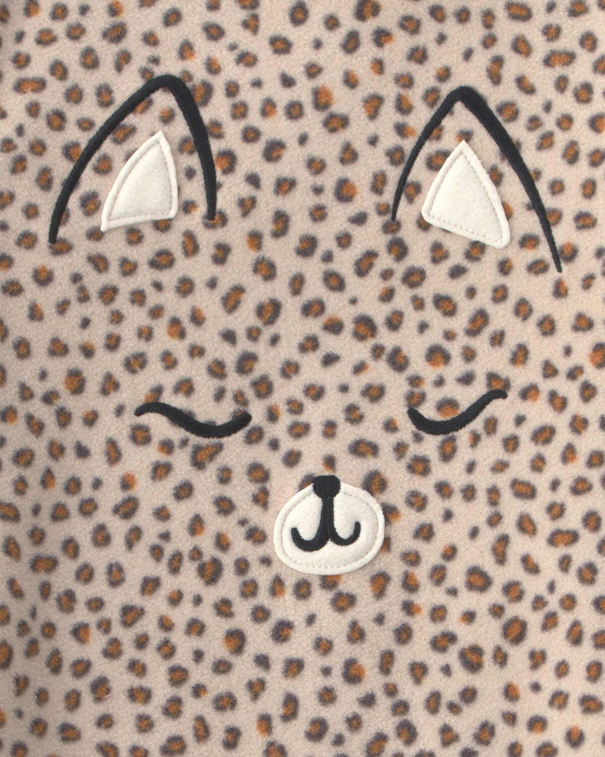 Girls Leopard Fleece Loose Fit Night Gown - Brown