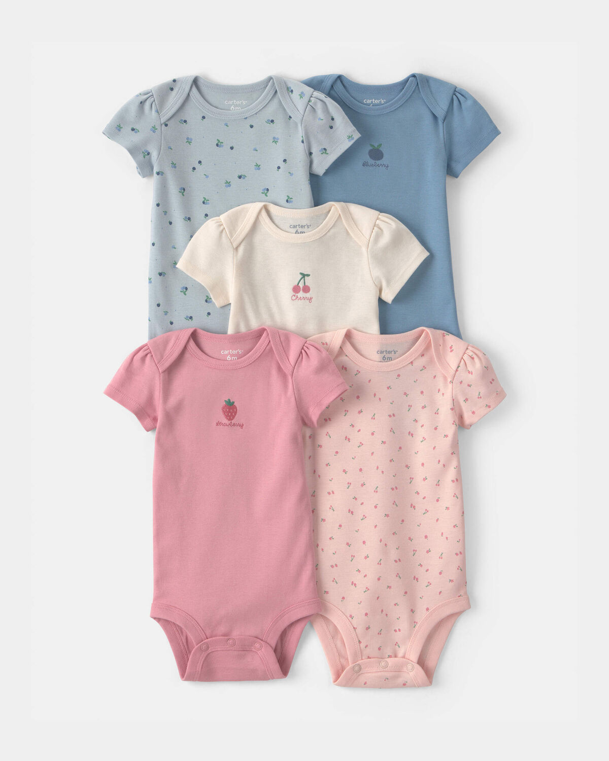 Baby Girl 5-Pack Fruit Multipack Bodysuits 1 Baby Girl 5-Pack Fruit Multipack Bodysuits