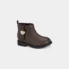 Toddler Girl Heart Charm Boots - Brown 5 Toddler Girl Heart Charm Boots - Brown