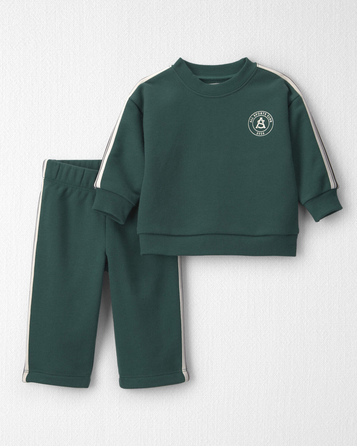 Baby 2-Piece French Terry Top & Pant Set Made with Organic Cotton 1 Baby 2-Piece French Terry Top & Pant Set Made with Organic Cotton