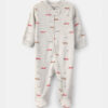 Baby Boy Race Car Cotton 2-Way Zip Sleep & Play Pajamas - Grey