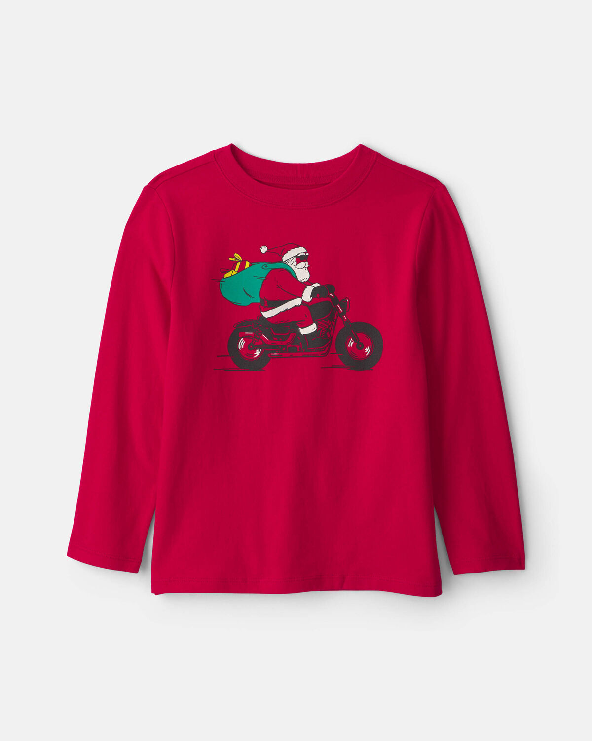 Boys Santa Motorcycle Long-Sleeve Graphic Tee - Red 1 Boys Santa Motorcycle Long-Sleeve Graphic Tee - Red